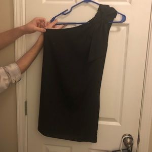 Black One Shoulder Dress with Bow Detail
